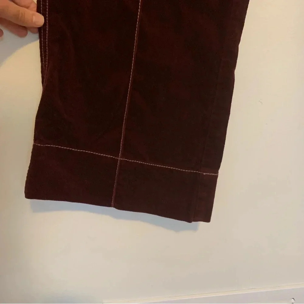 Free People Y2K Corduroy Wide Leg Low Rise Pants Berry Colored Size 4 - Picture 5 of 13